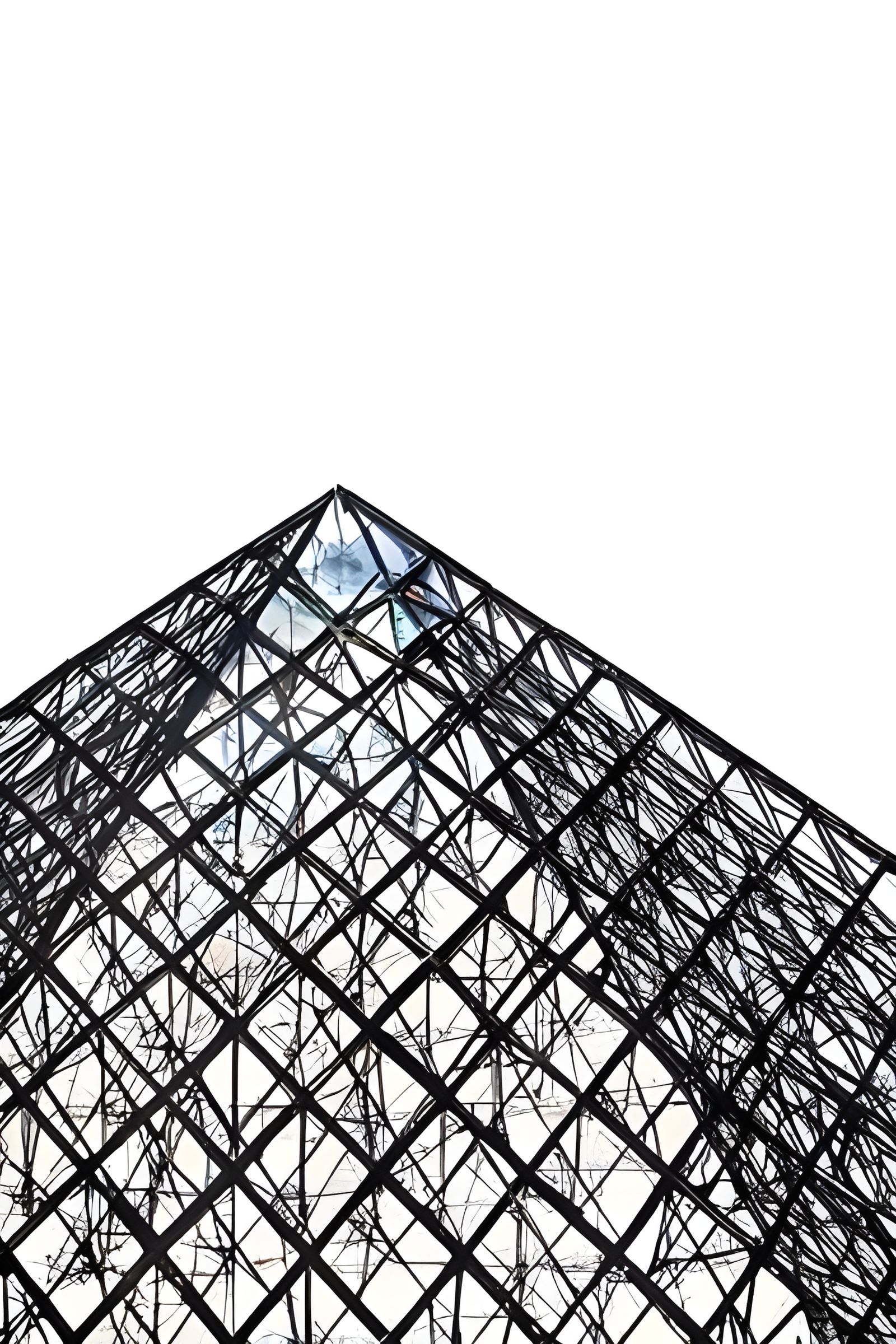 Ethereal Glass Pyramid in a Surreal Landscape