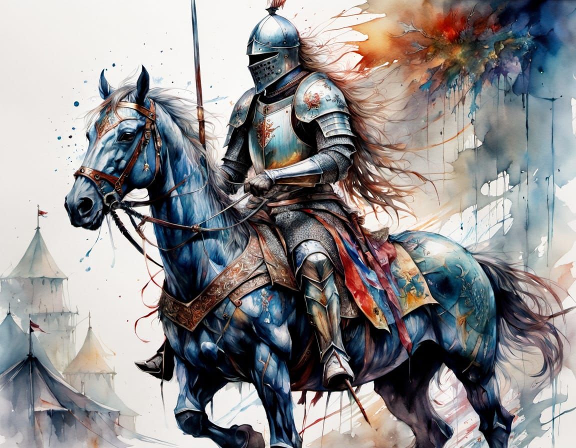 Medieval Knight in Tournament Splendor