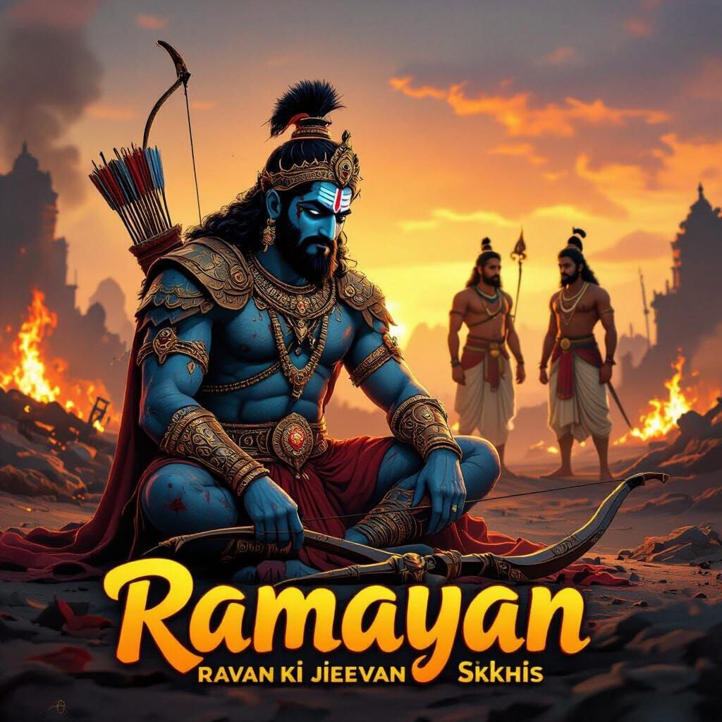 Ravan's Defeat: A Cartoonish Depiction of the Ramayana