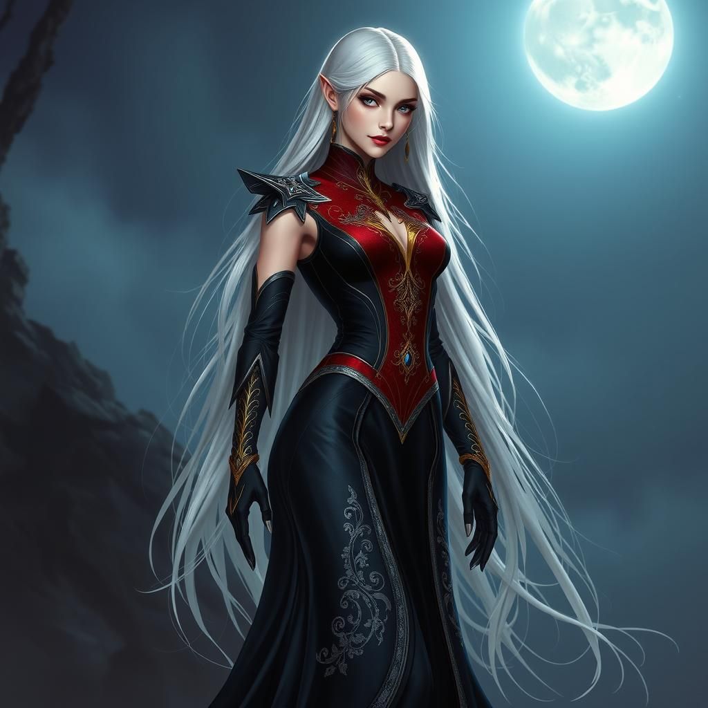 Yvraine in Moonlit Realm, Gothic Romance Style