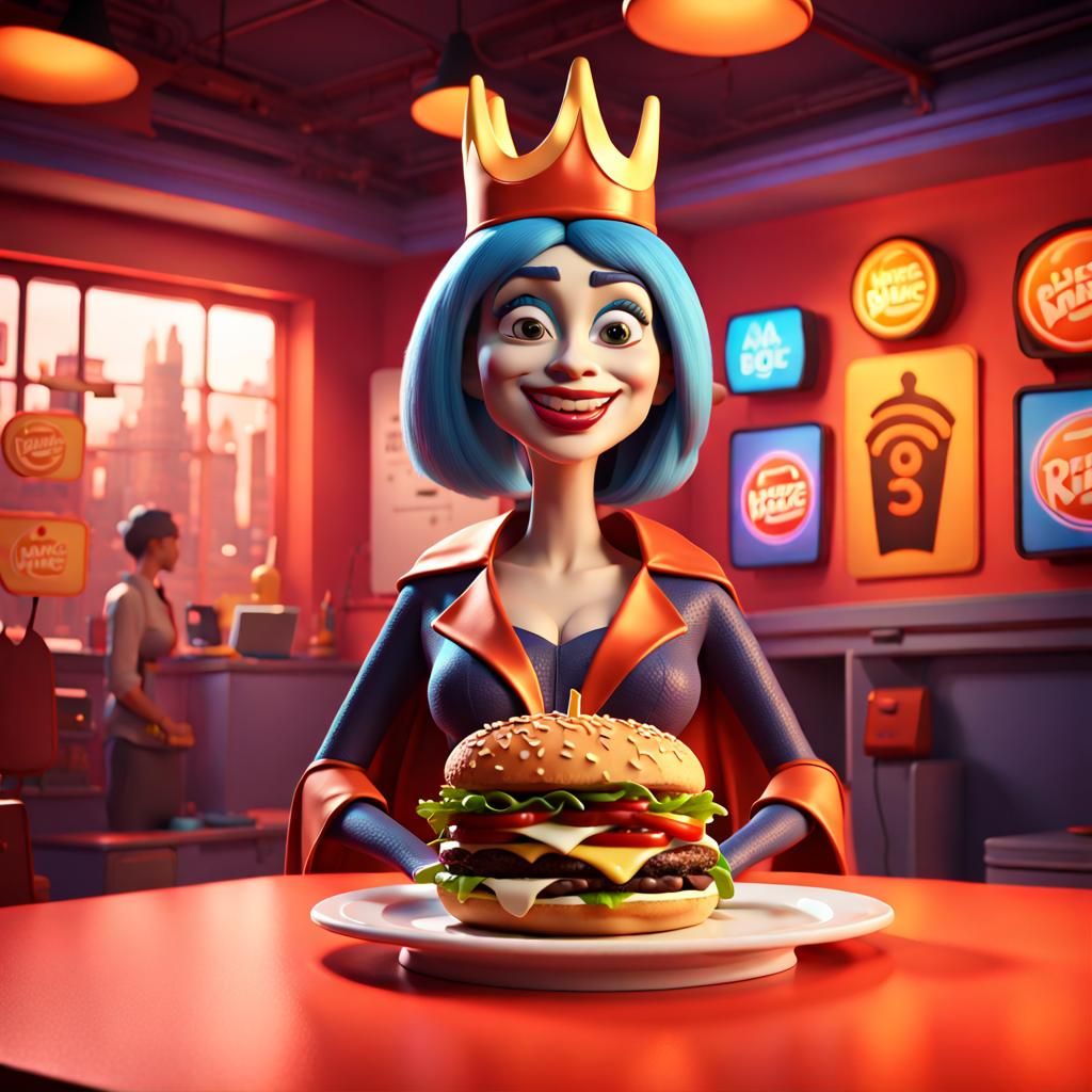 Burger King Halloween Character: Pixar-Style 3D Art