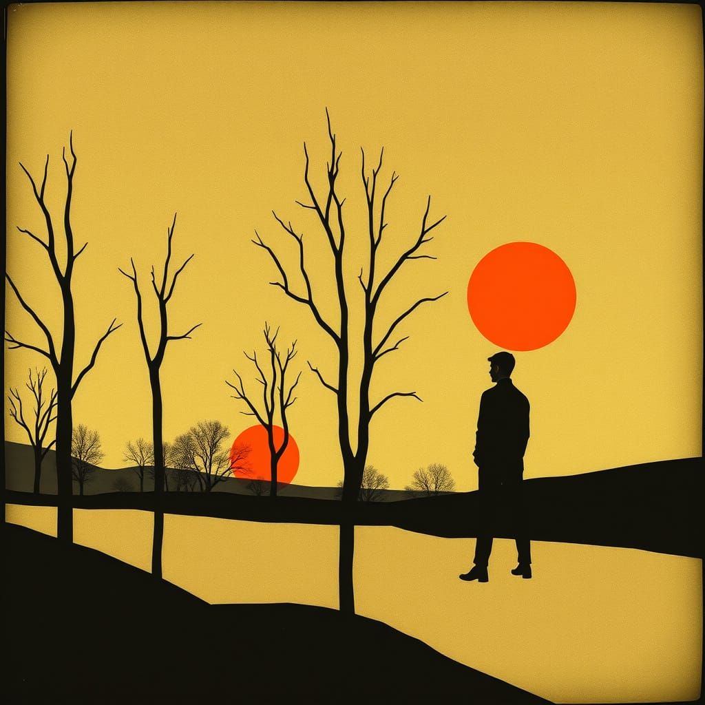 Abstract Bodyscape in 1940s Isotype Style