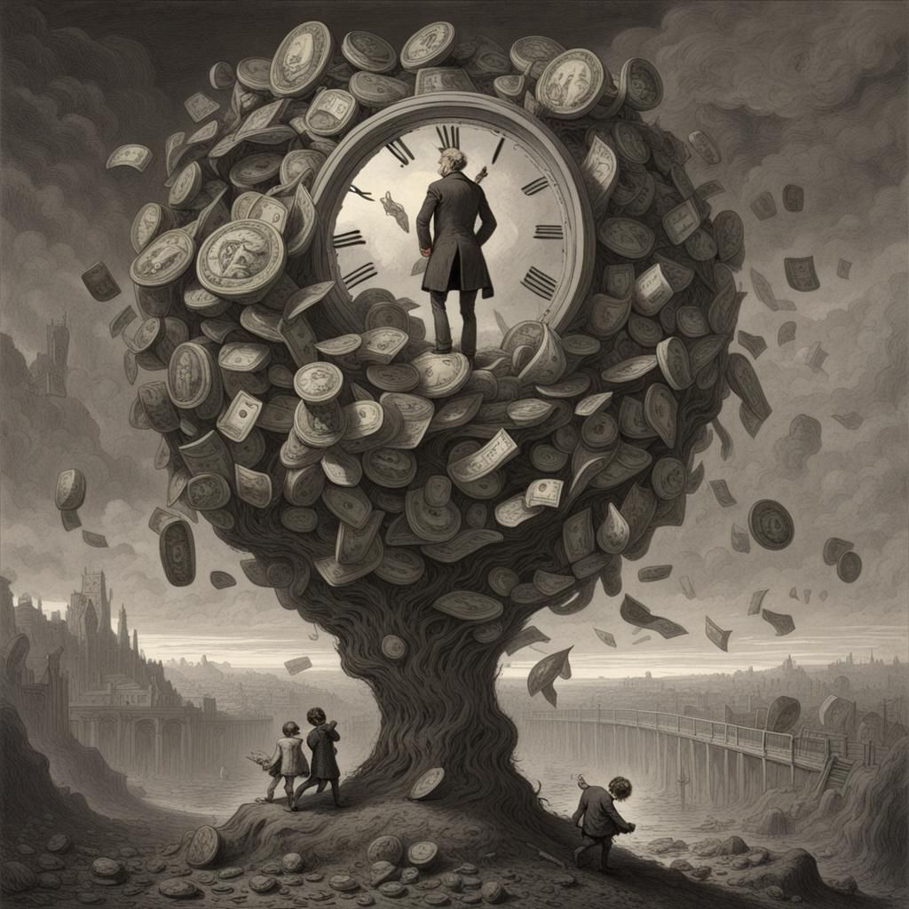 Dystopian Time Currency in Gothic Horror Style