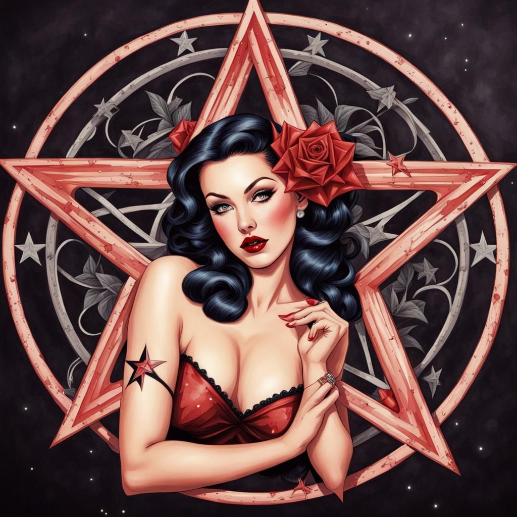 Pentagram Pin-Up: Classic Vintage Illustration