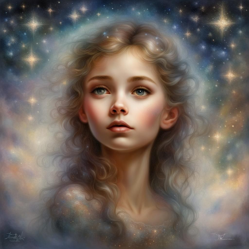 Ethereal Stargirl Portrait in Fantasy Style