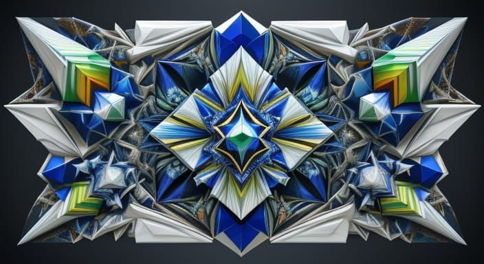 Surreal Cubist Geometric Painting in Neo-Cubism Style