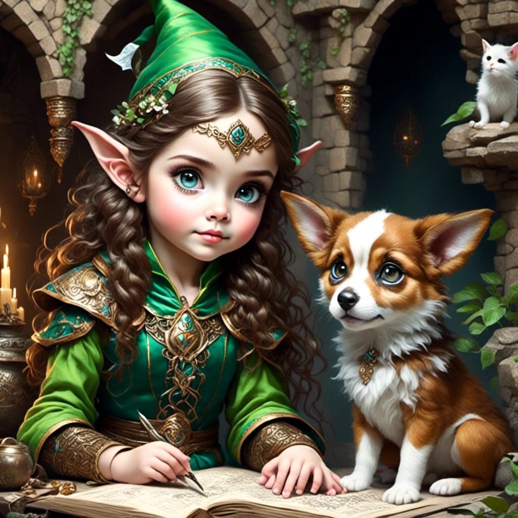 Elf and Puppy Play Dungeons and Dragons