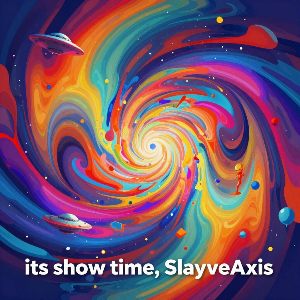 Abstract Paradox with Flying Saucers in Hyper-Realistic Digi...