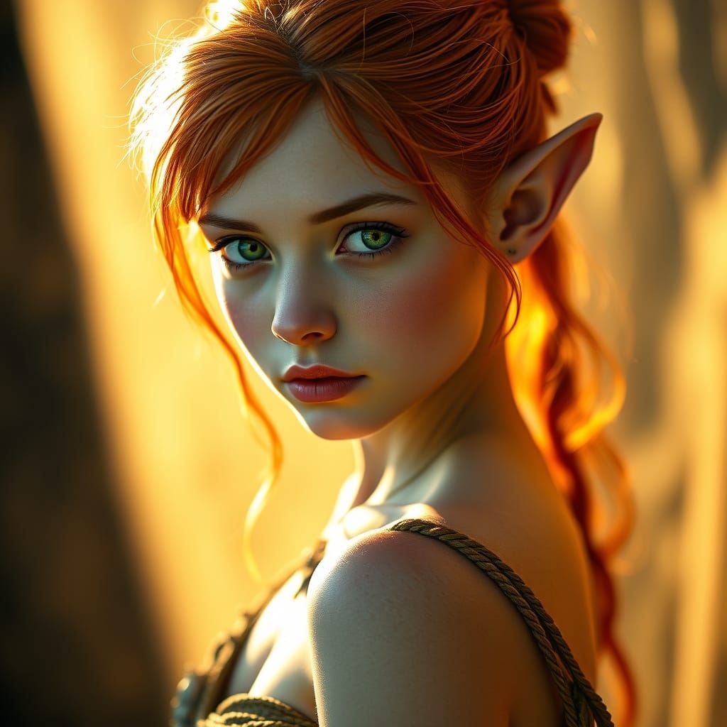 Ethereal Fantasy Film Still with Curvaceous Elf Maiden