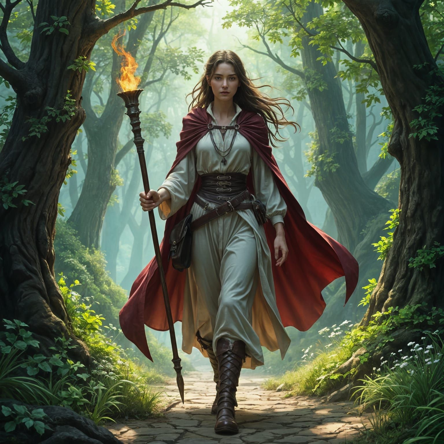 Wood Elf Sorcerer in Enchanted Forest