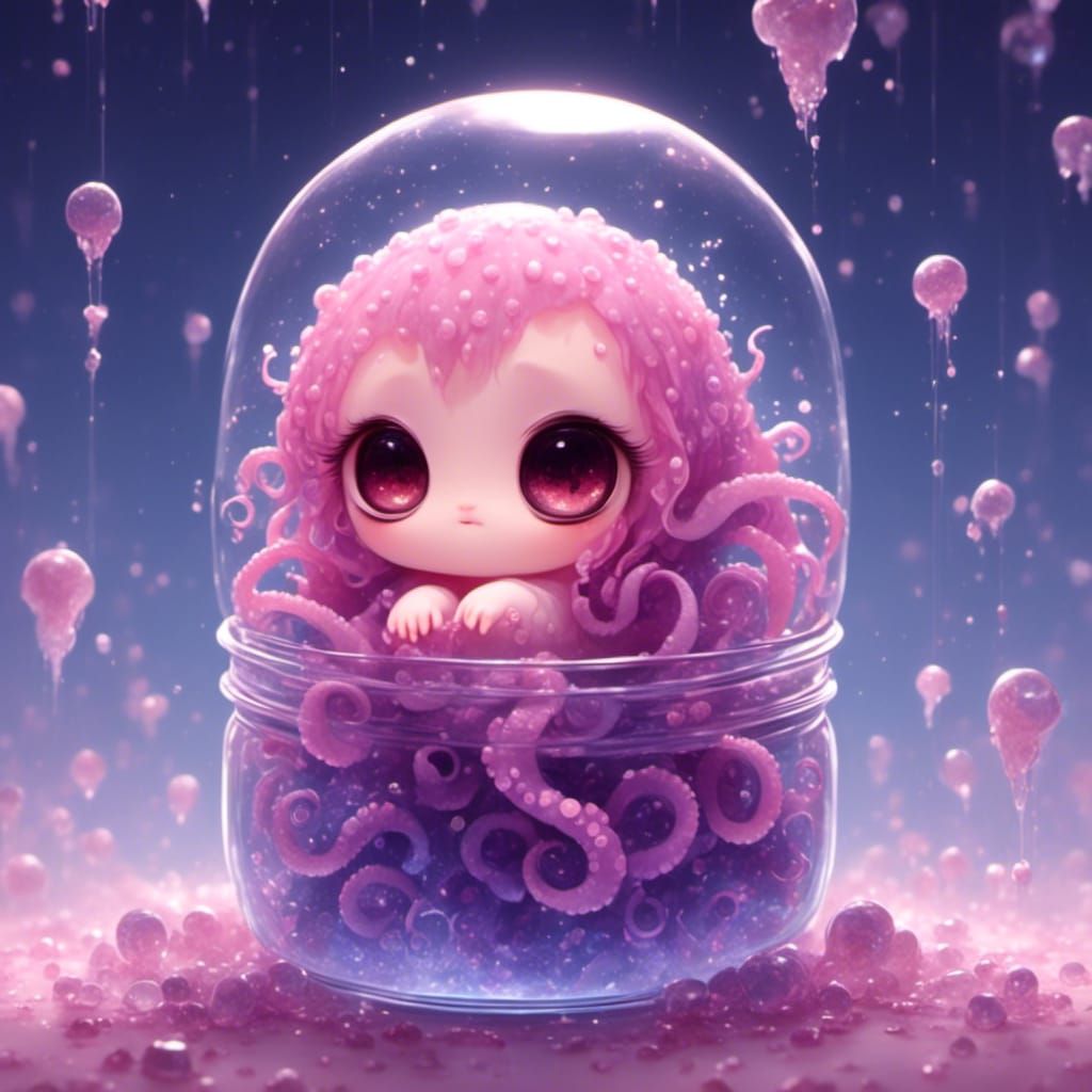 Chibi Octopus in a Jar
