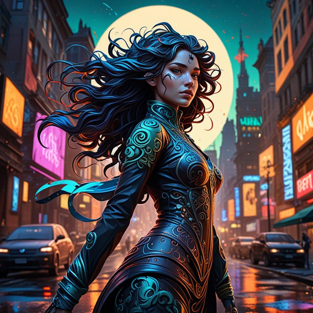 Hyperrealistic Fantastical Being in Art Nouveau Style