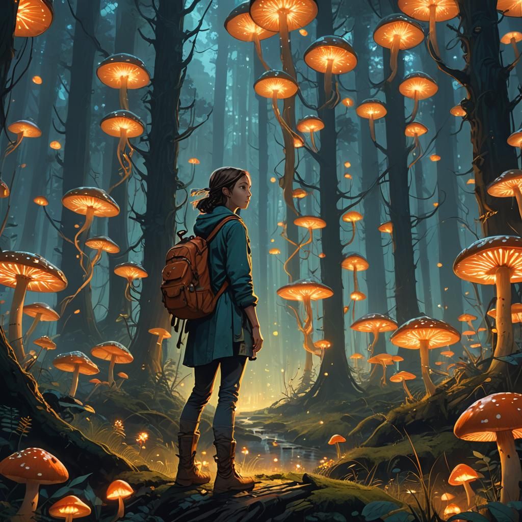 Mystical Forest Concept Art in Digital Matte Painting Style