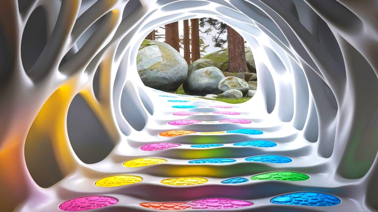 Whimsical Staircase Ascends to Enchanted Forest