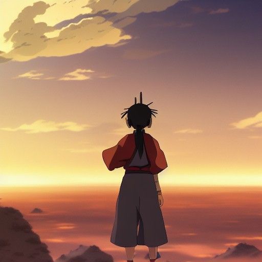 Airbender in Ghibli Style by Makoto Shinkai