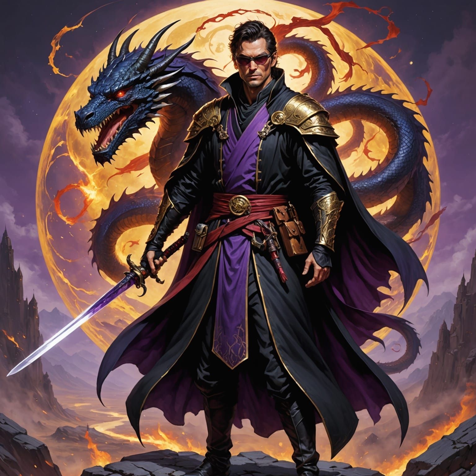 Mystic Warrior Embarks on Quest with Loyal Dragon Companion
