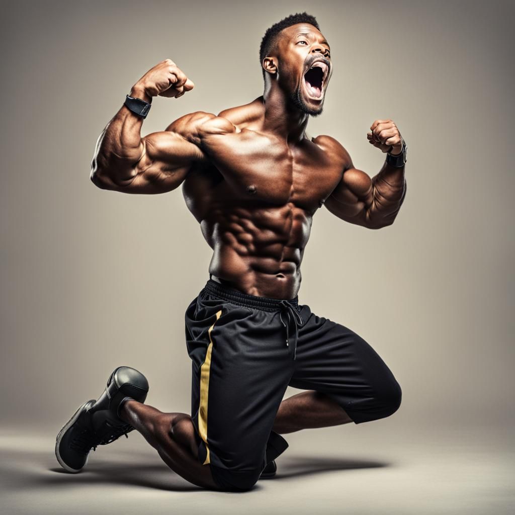 Humorous Image of Man Barking for Food