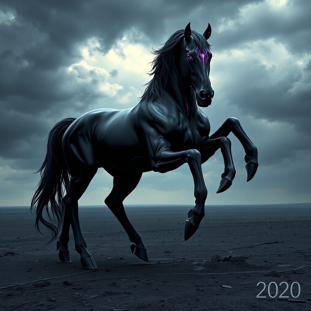 Eight-Legged Black Horse on Obsidian Plain