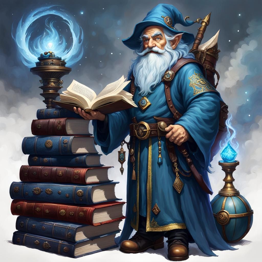 Gnome Divination Wizard in Ethereal Fantasy Style