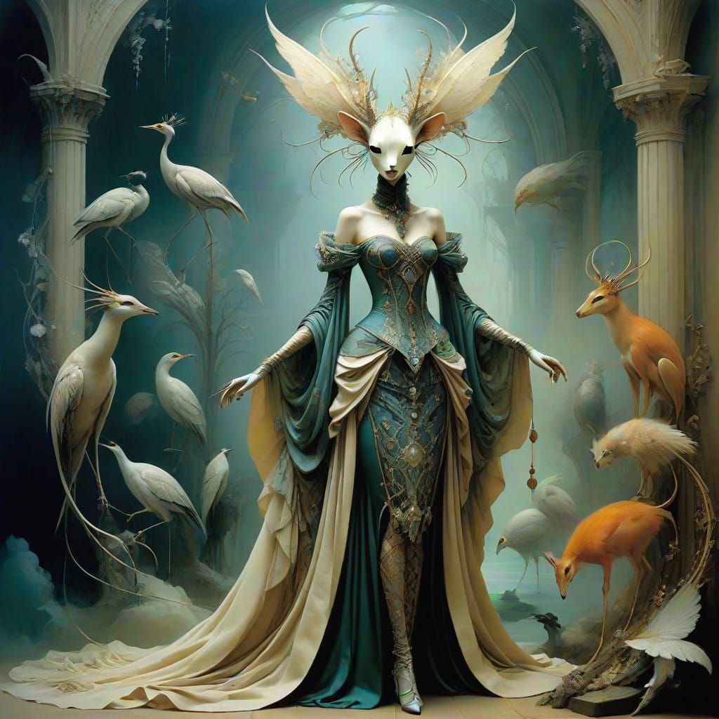 Surreal Beasts in Opulent Architecture