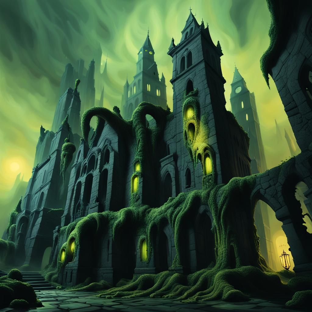 Lovecraftian Cityscape of Eldritch Horror