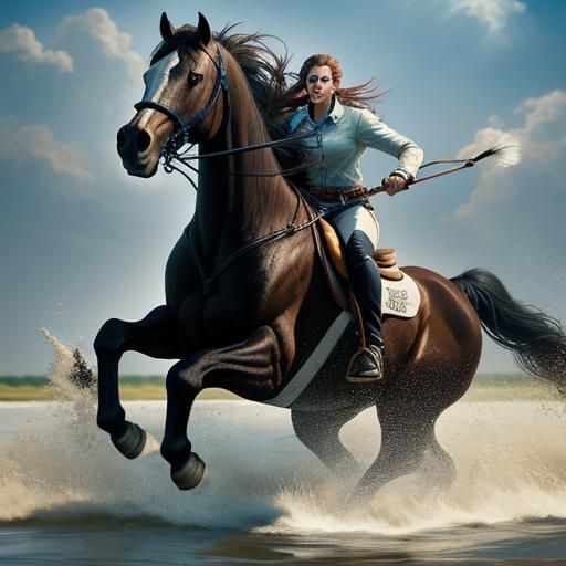 Wild Horses of Assateague Island in Hyperrealism