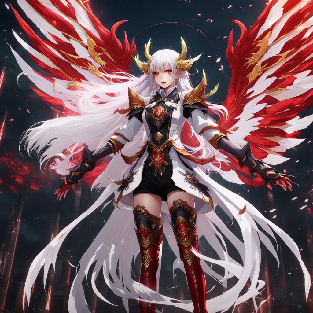 Anime Demon Girl with Wings in Detailed Digital Art