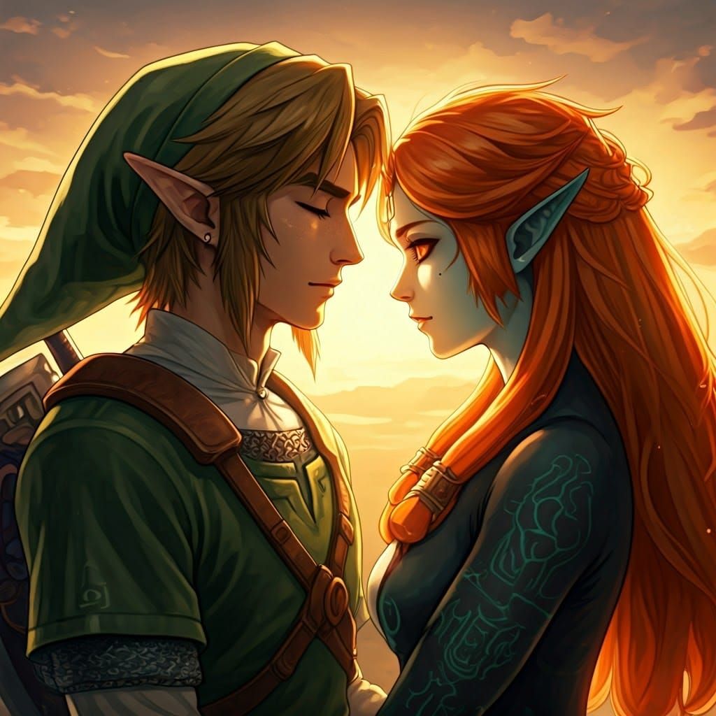 Link and Midna: Twilight Embrace in Hyrule