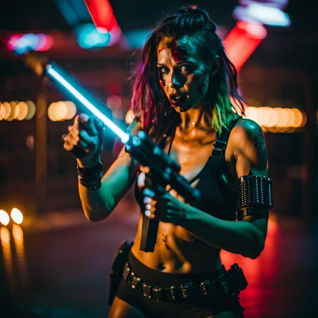 Cyberpunk Zombie Fighter