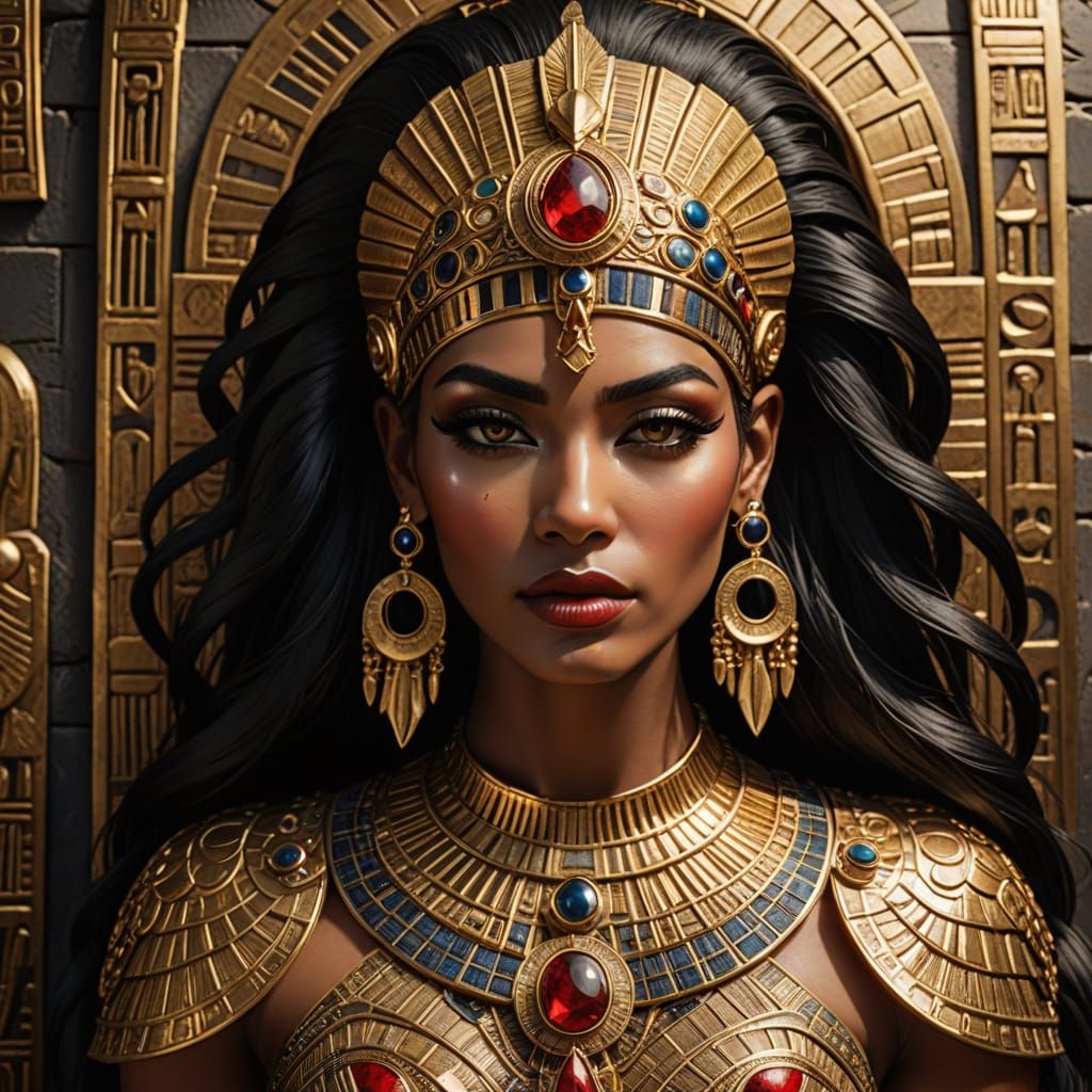 Ancient Egyptian Queen in Regal Splendor