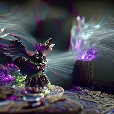 Fantasy Warlock Casting Spell in Shadow, 8K