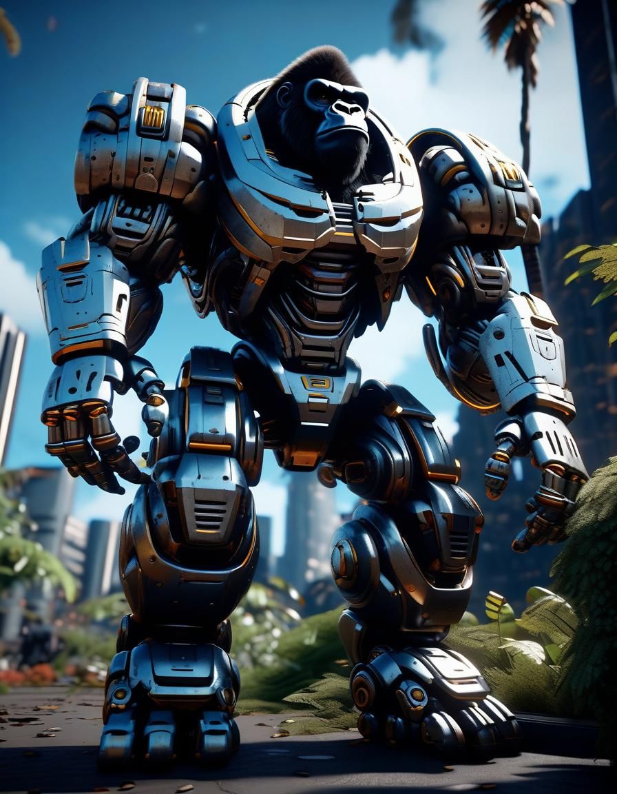Futuristic Robot Gorilla in Cinematic 3D Render