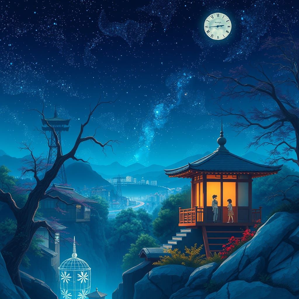 Anime Key Visual in Deep Color by Makoto Shinkai