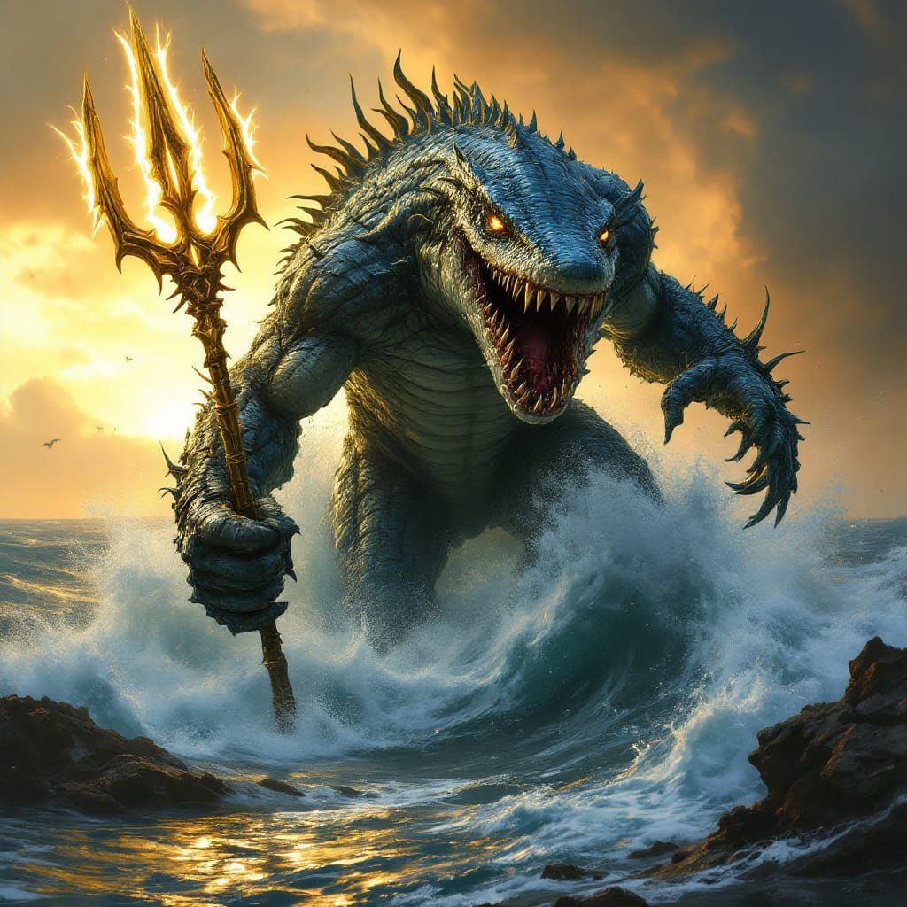 Terrifying Amphibious Humanoid Rises from the Surf