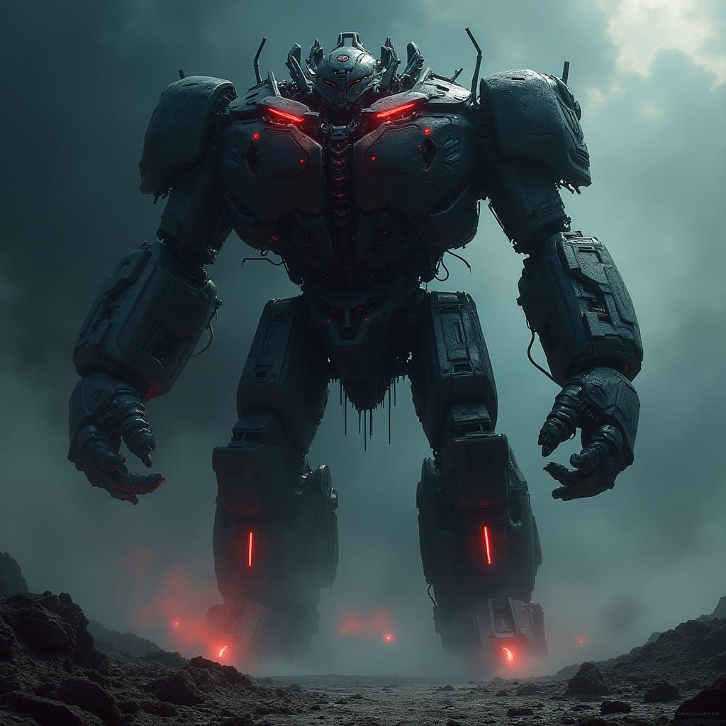 Colossal Decepticon Monstrosity in Biomechanical Industrial ...