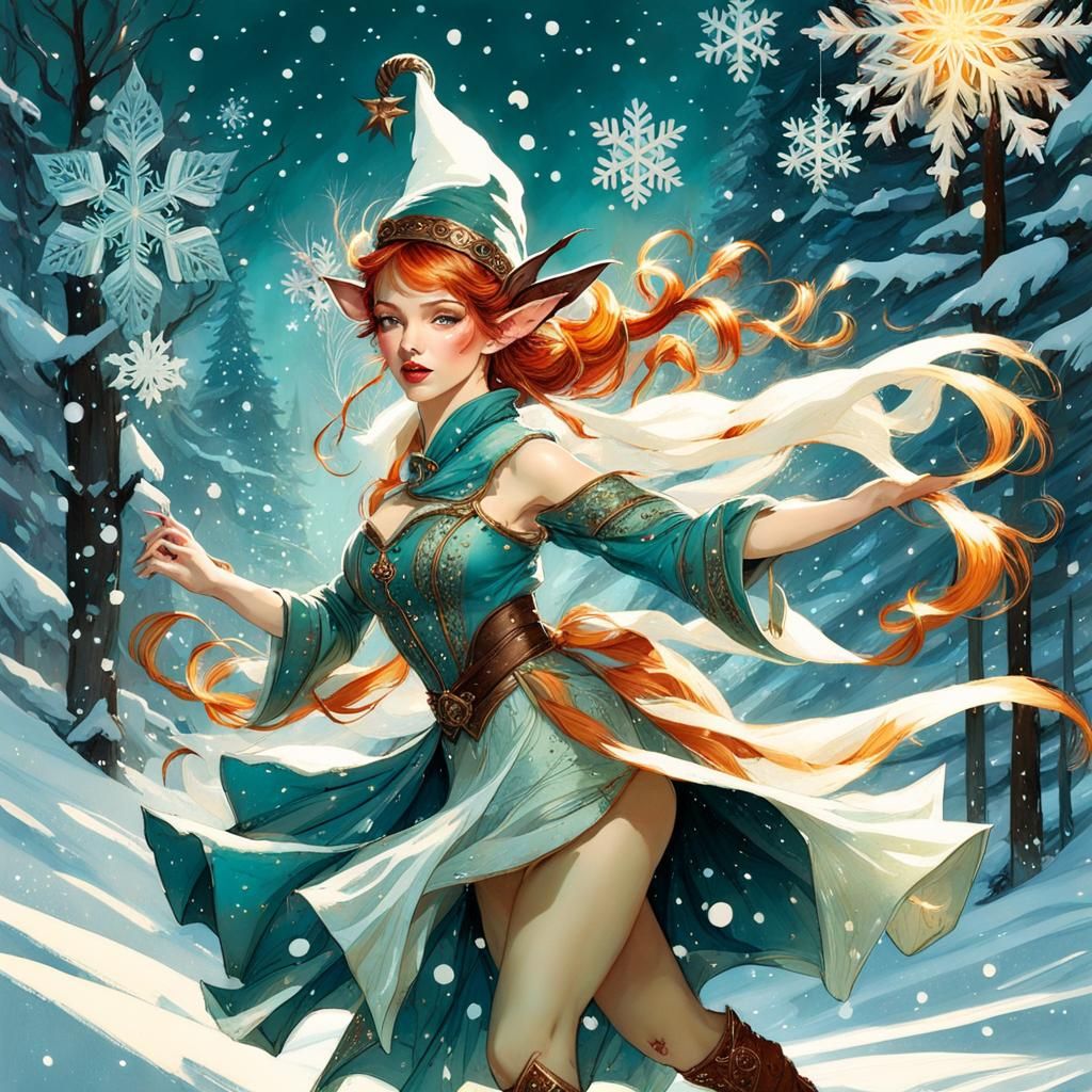 Enchanting Elf Dance in Winter Wonderland