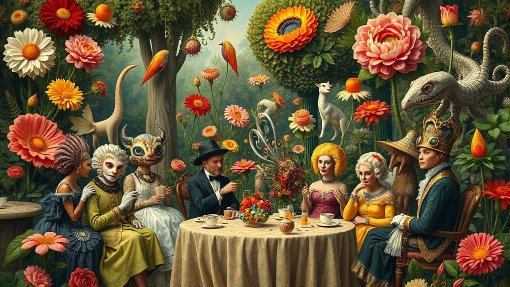 Surreal Garden Party in Fantasy Style
