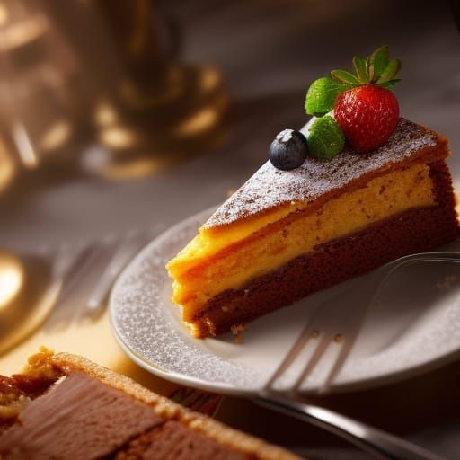 Delicious Pastry Cake Digital Illustration