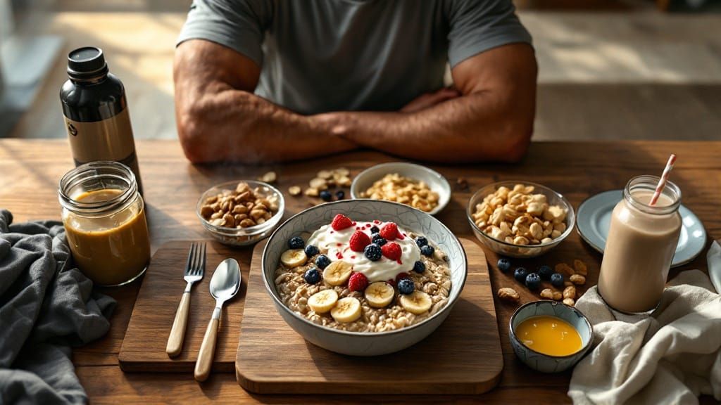 Soccer Player Savoring a Hearty Breakfast in Photorealistic ...