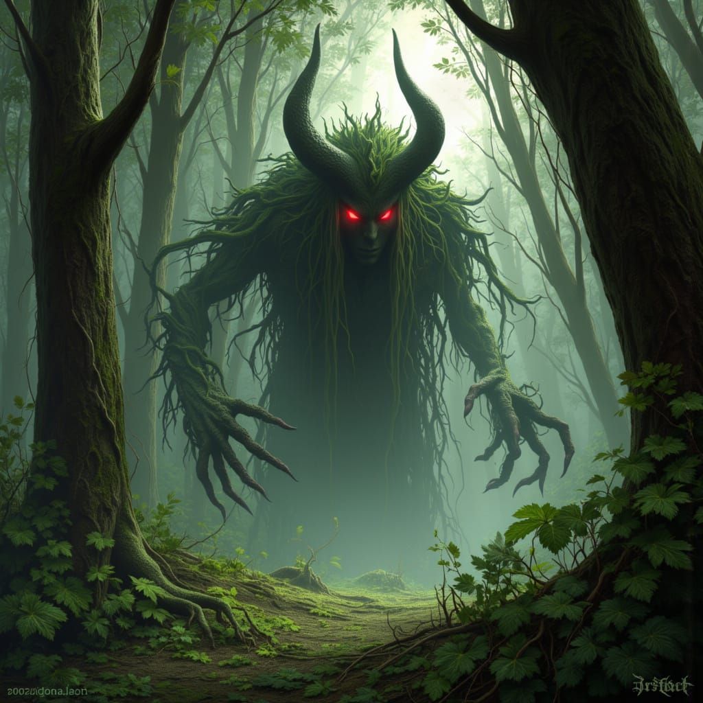 Slavic Forest Spirit Leszy in Ethereal Light