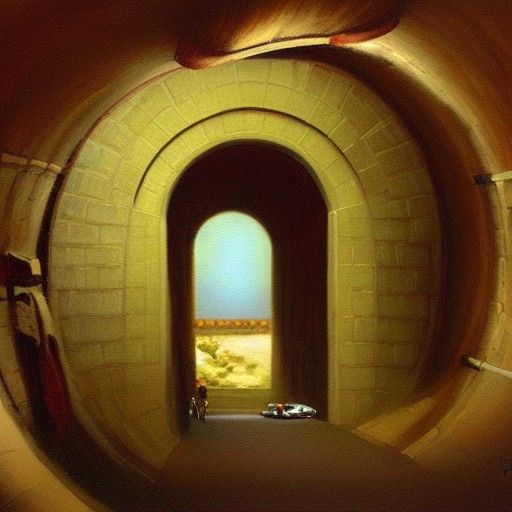 Tunnel of Temptation: Oil Painting by Gurney