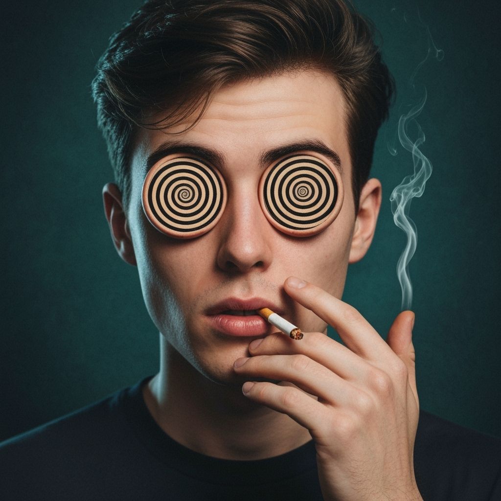 Surreal Dazed Man With Spirals For Eyes