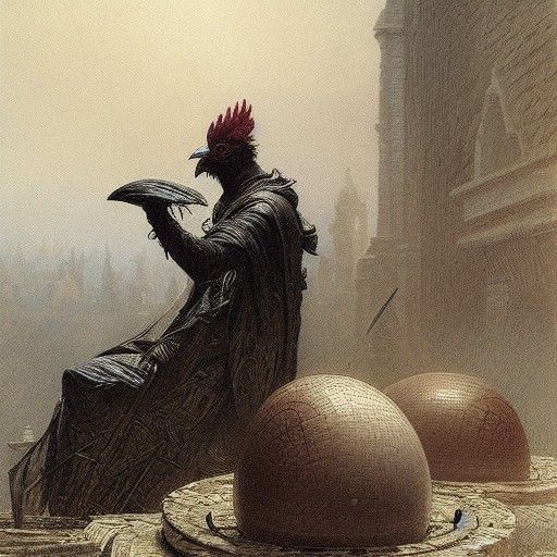 Nightmare Rooster: A Gothic Horror Scene