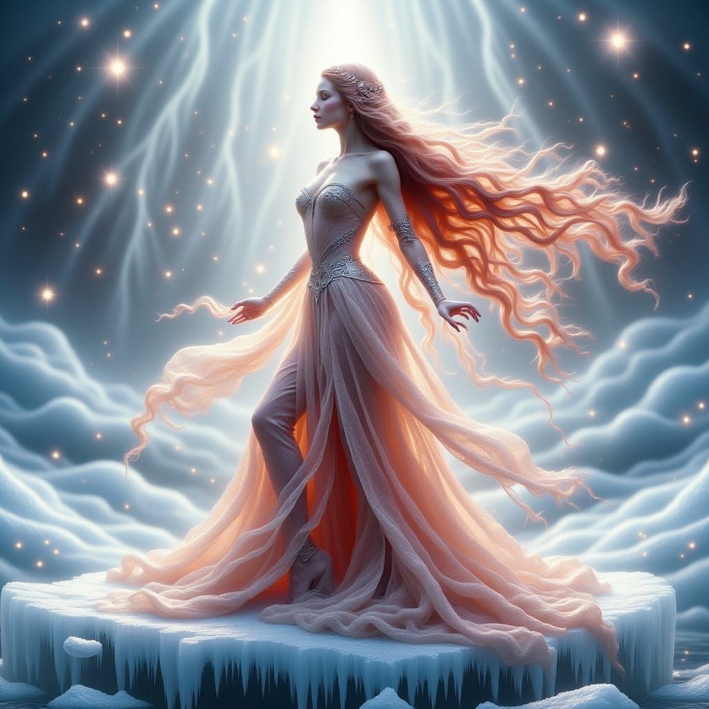 Ethereal Brunilde in Thule Fantasy, Surrounded by Celestial ...