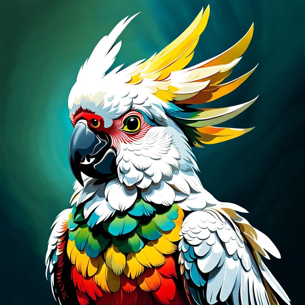 Cockatoo parrot says 'Happy Chinese New Year 2024'