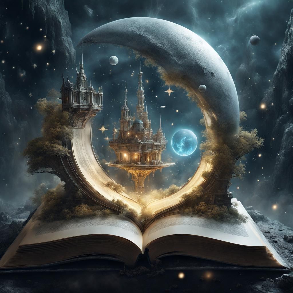 Miniature Sci-Fi World Emerges from Open Book