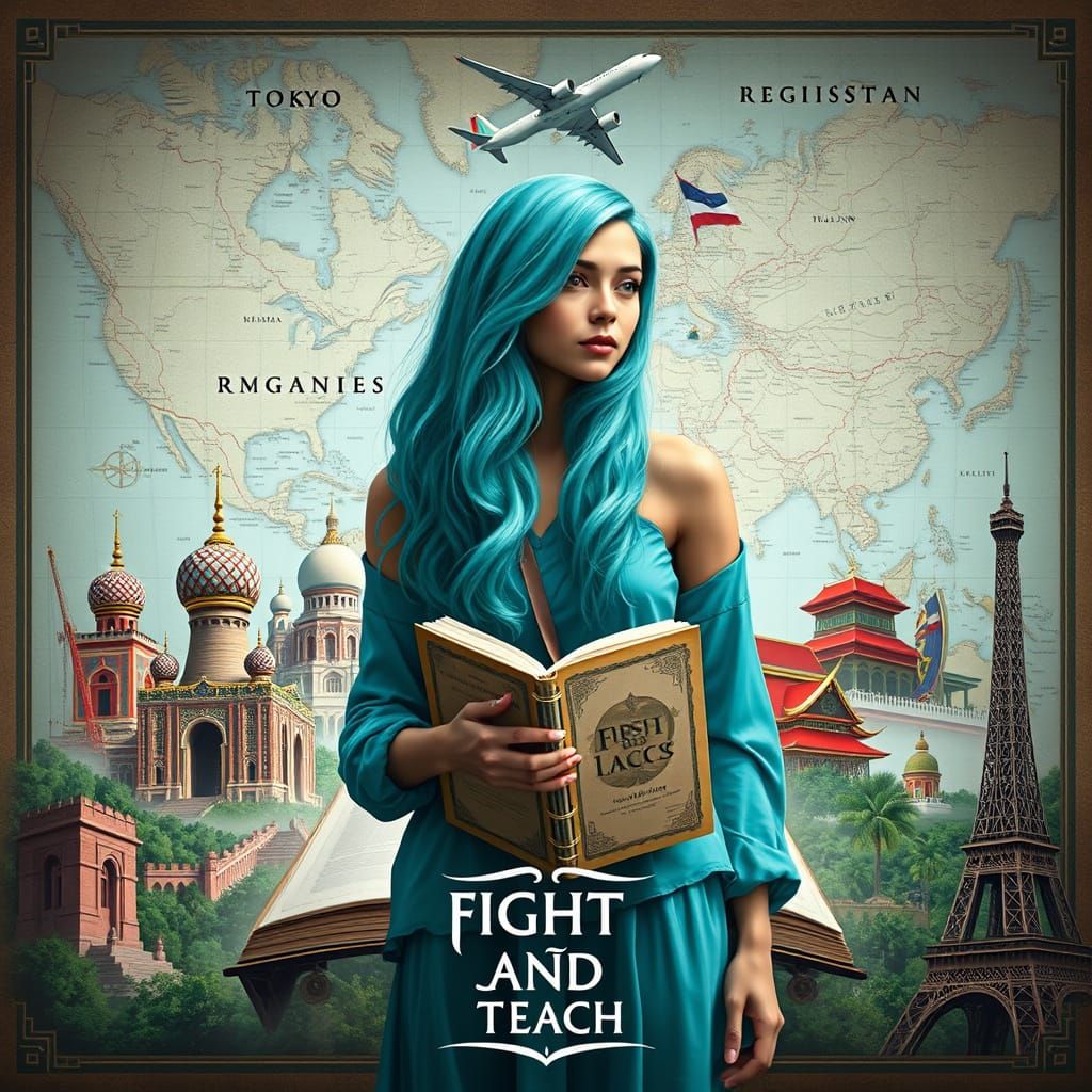 Woman with Turquoise Hair Travels the World
