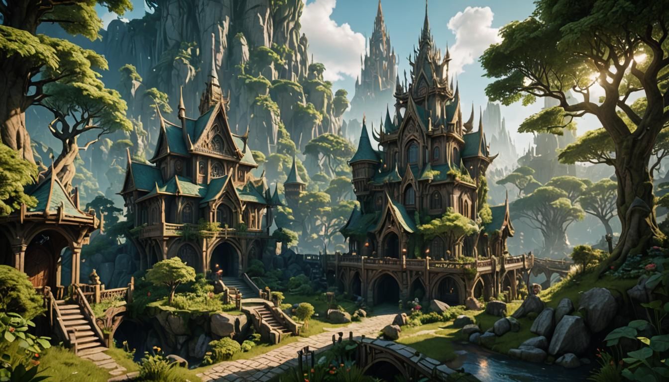 Epic Elven Metropolis in 8K HDR