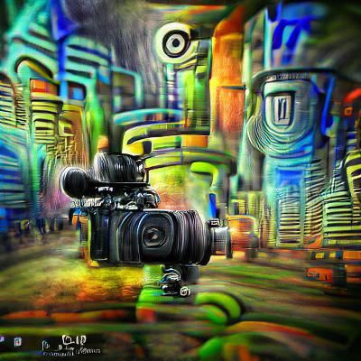 Abstract Colorful Art Deco Illustration in Acrylic Style