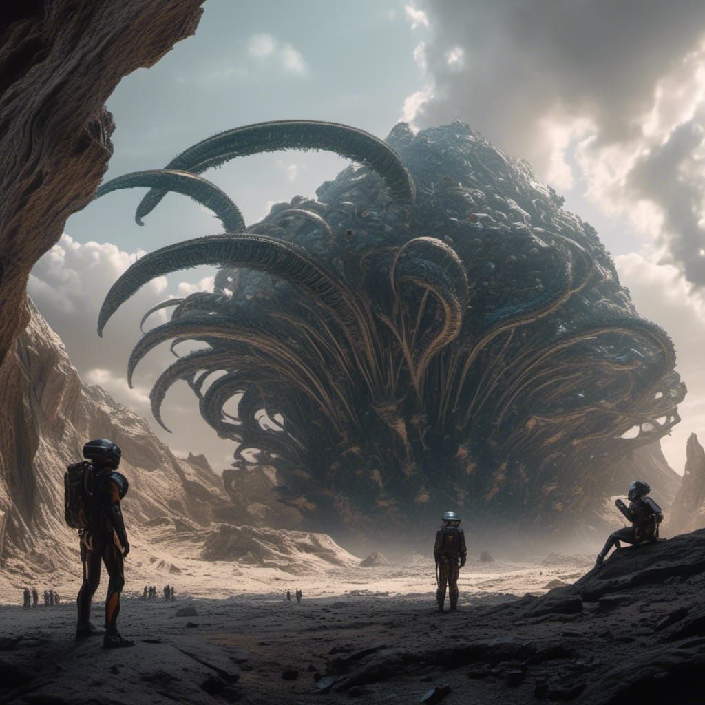 Surreal Alien Portrait in Bizarre Landscape